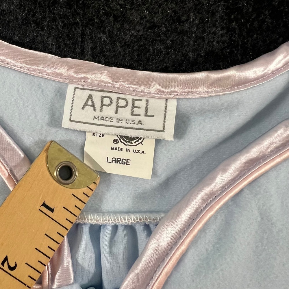Appel Robe Nightgown Womens Large Blue Pink Vintage Floral Embroidered Nightgown - Picture 4 of 6